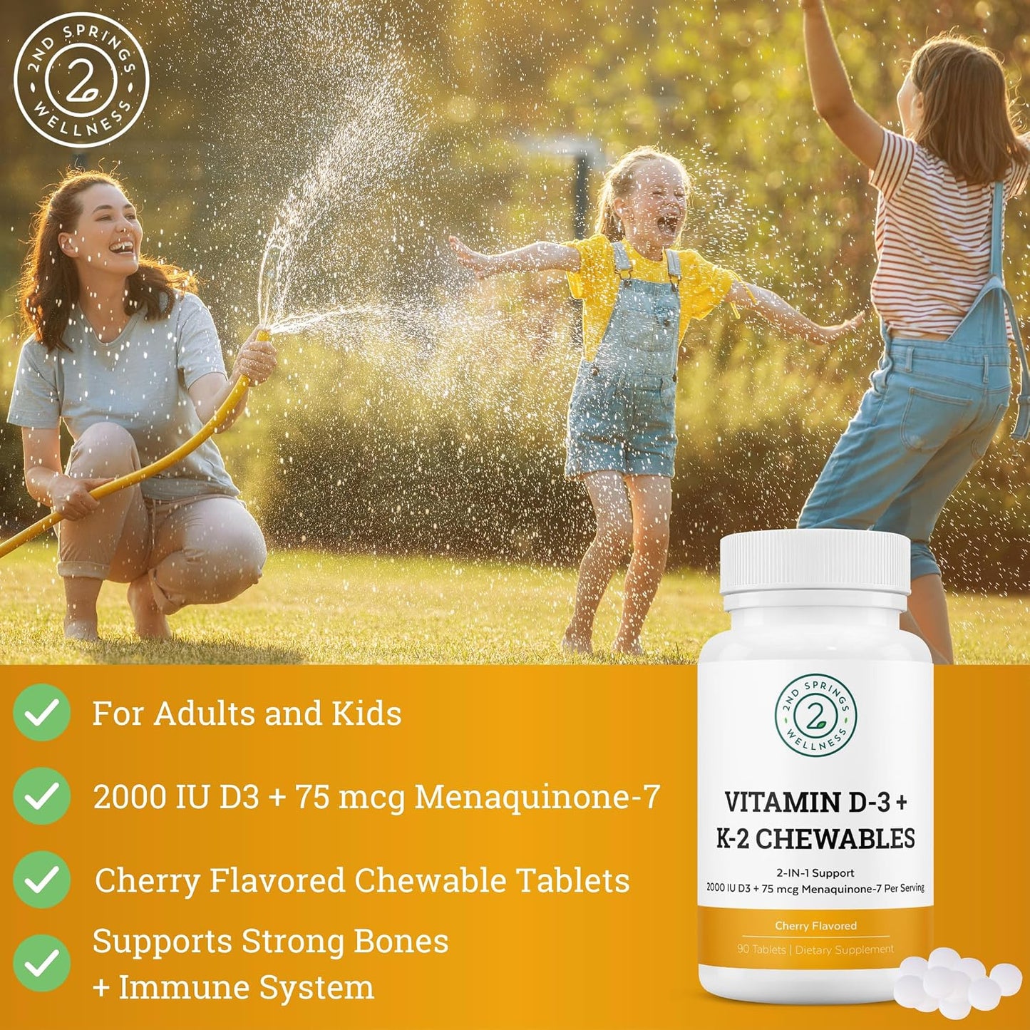 Women's Daily 7 Essentials, Vitamin D3 + K2 Chewables & Sleep Well Bundle