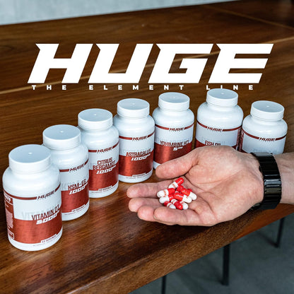Huge Supplements 100% Pure Citrus Bergamot Extract 10:1 Capsules - 1000mg per Serving - Supports Digestion, Stress Management, and Immune Health (120 Capsules)