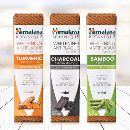 Himalaya Botanique Whitening Antiplaque Charcoal Toothpaste, 4 oz, 2 Pack