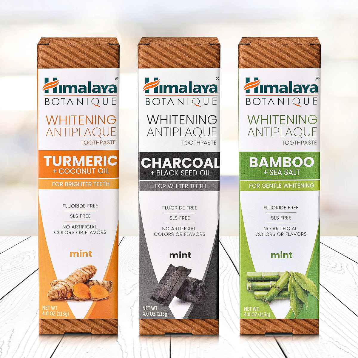 Himalaya Botanique Whitening Antiplaque Charcoal Toothpaste, 4 oz, 2 Pack