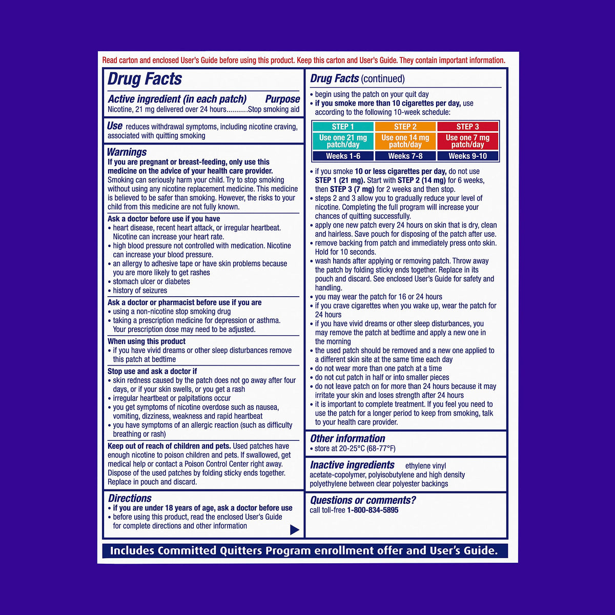 NicoDerm CQ Step 1 Nicotine Patches to Quit Smoking, 21 mg, Stop Smoking