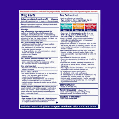 NicoDerm CQ Step 1 Nicotine Patches to Quit Smoking, 21 mg, Stop Smoking