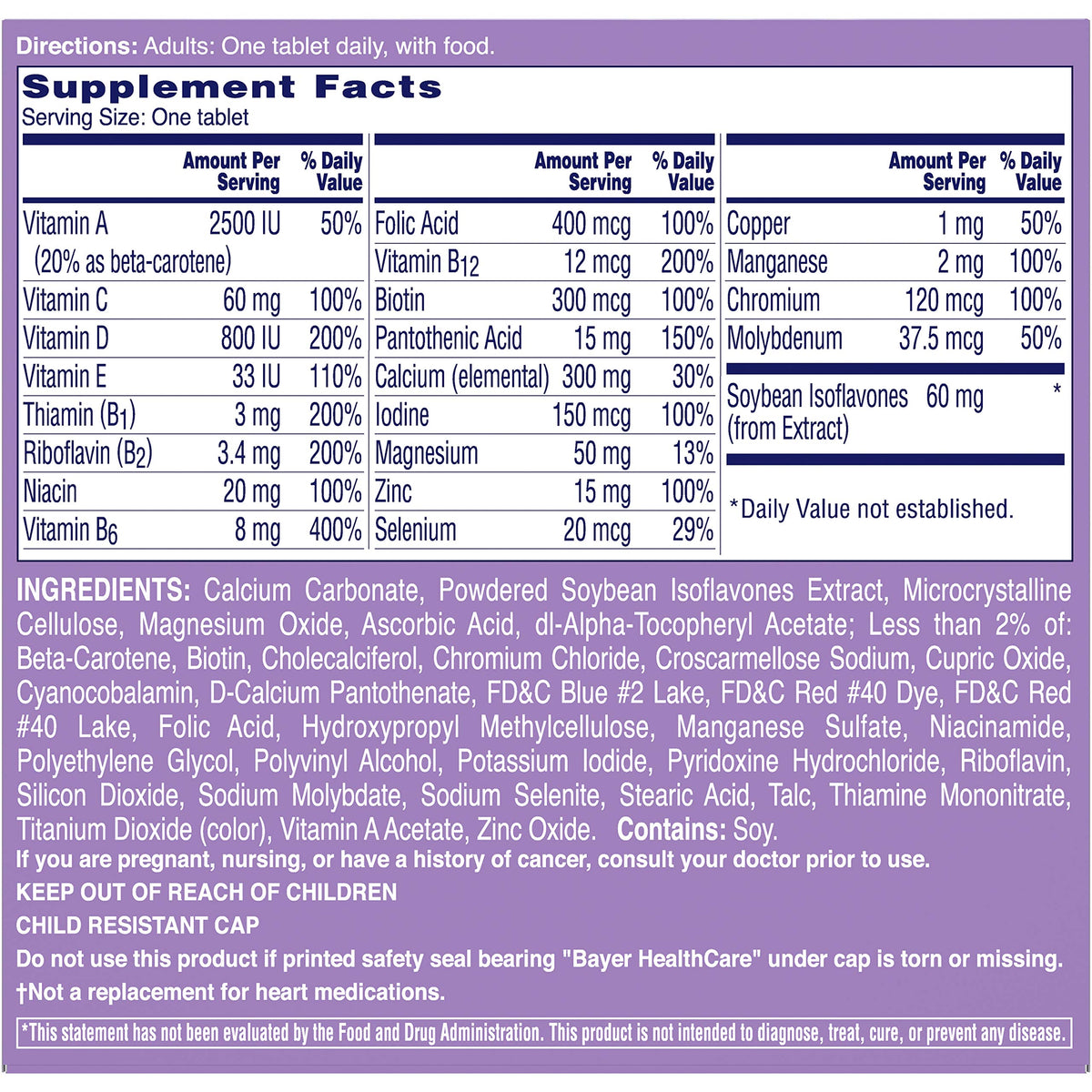One A Day 1-A-Day Tabs Women's Meno Supp