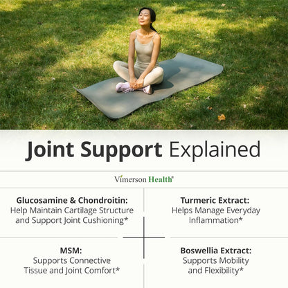 Glucosamine Chondroitin MSM Joint Support Supplement for Women & Men 90 Ct
