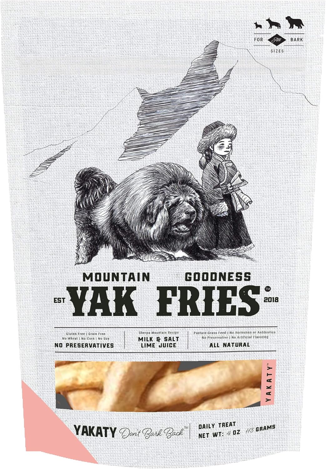 Yak Fries 4oz - Guilt-Free French Fries Treat