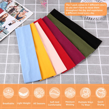 Headbands for Women Non Slip - 7PCS Fashion Sports Hair Bands for Women's Hair