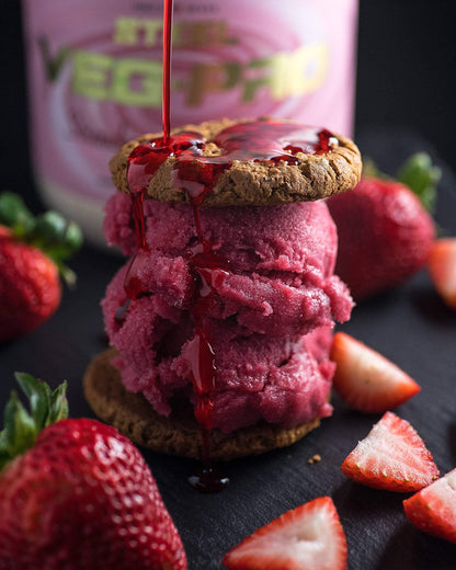 Steel Supplements Veg-PRO | Vegan Protein Powder, Strawberry Cheesecake | 25 Servings