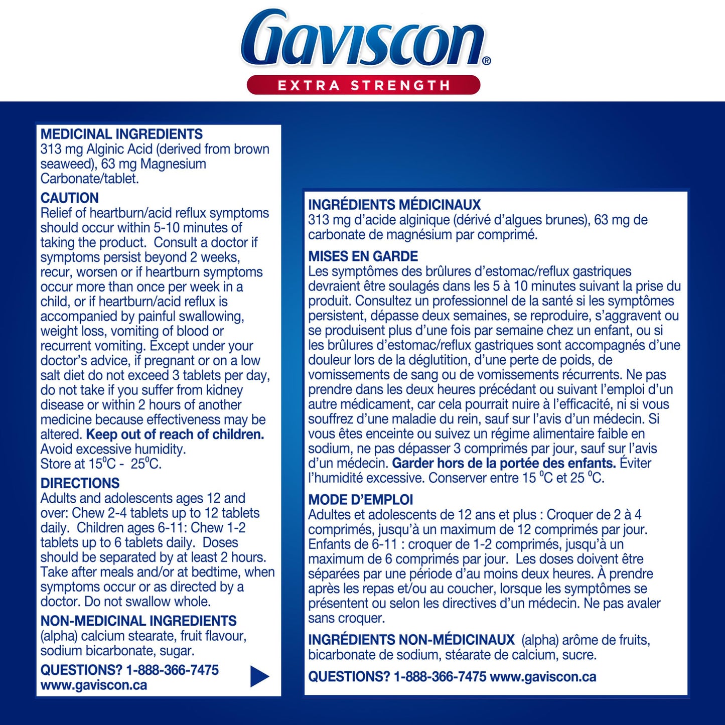 Gaviscon Extra Strength Fruit Antacid 60 Tablets