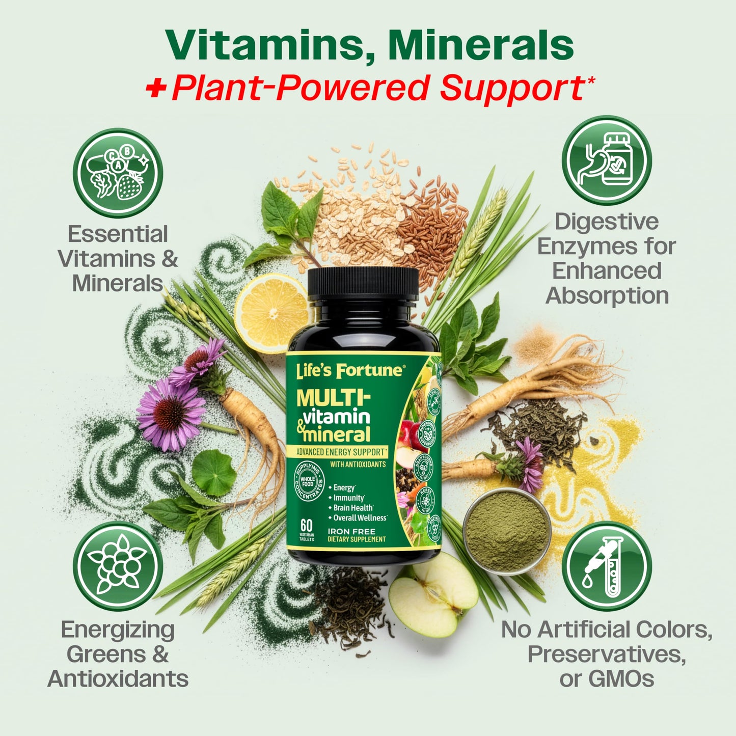 Life’s Fortune Liquid Multivitamin for Adults and Seniors – Fast Absorption Vitamins and Minerals with 90+ Nutrients for Energy and Immune Support – Easy to Digest, Sugar Free, Tropical Flavor, 32 oz