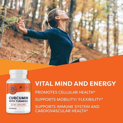 Vimergy Curcumin with Turmeric Supplement, 1000mg Curcumin Extract/Serving – Liquid Capsules - Non-GMO, Gluten-Free, Kosher, Vegan & Paleo Friendly Turmeric Curcumin Supplement