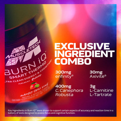 MuscleTech Burn IQ Smart Thermo Supplement Fueled with Paraxanthine Enhanced Energy