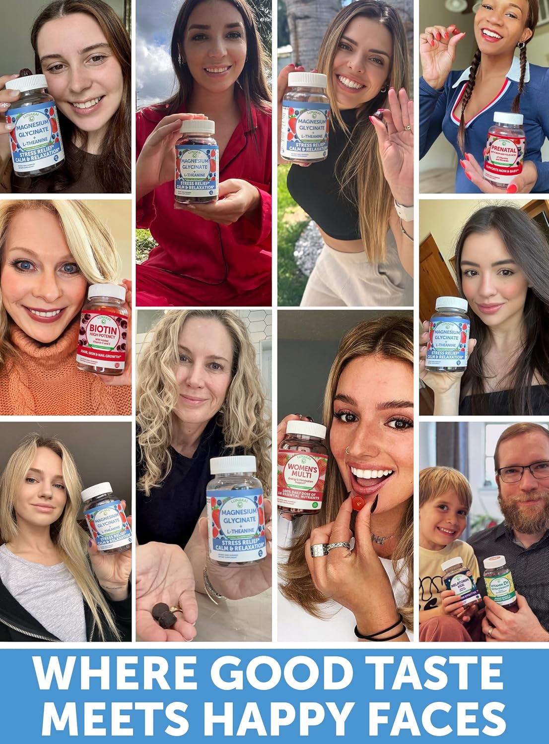 Lunakai USA Made Magnesium Glycinate Gummies 426mg with L-Theanine – Calm, Sleep, Stress Relief for Adults & Kids, Non-GMO, Vegan, 60ct