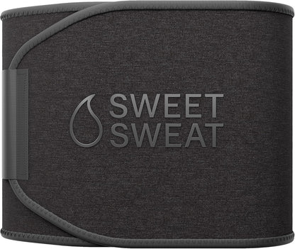 Sports Research Sweet Sweat Waist Trimmer (Core Series) - Premium Sweat Enhancing Fitness Band for Women & Men - Adjustable Fit · Latex-Free Neoprene - Matte Black, Medium
