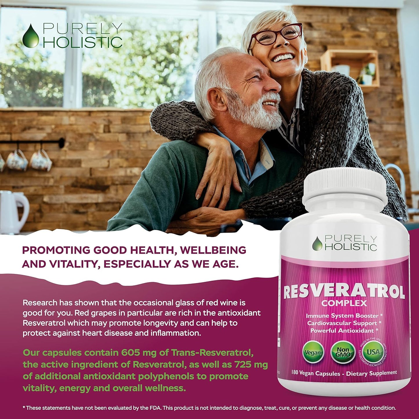 Resveratrol Supplement 1450mg, Extra Strength Trans Resveratrol Complex | Potent Antioxidant Support for Healthy Aging & Cellular Health with Polyphenol Blend, Vegan, 180 Capsules (3 Month Supply)
