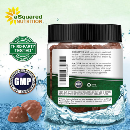 aSquared Nutrition Citrus Bergamot Gummies - Citrus Bergamot Extract Supplement 500mg Per Serving - Pure Gummy Alternative to Capsules & Pills