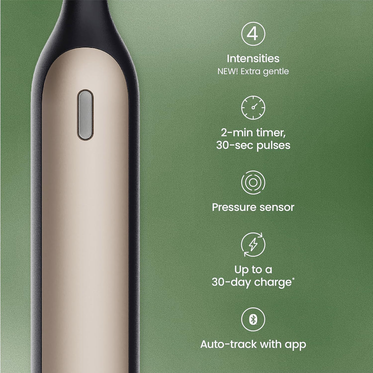 Quip Rev Smart Oscillating Toothbrush, App Connectivity, Black Crescent