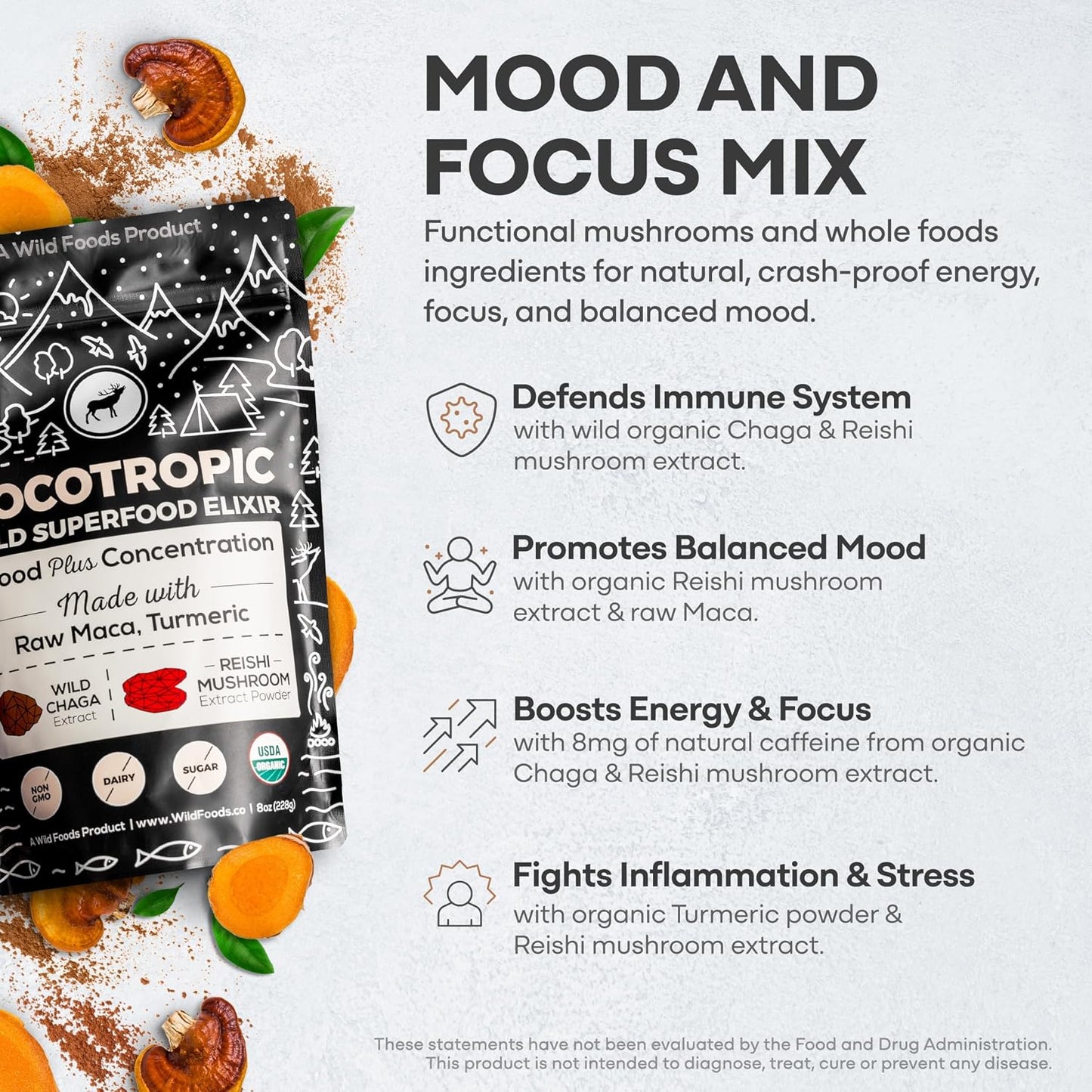 Cocotropic & Salt Duo: Wild Cocotropic Mushroom Cacao & Wild Himalayan Pink Salt (16oz Each)