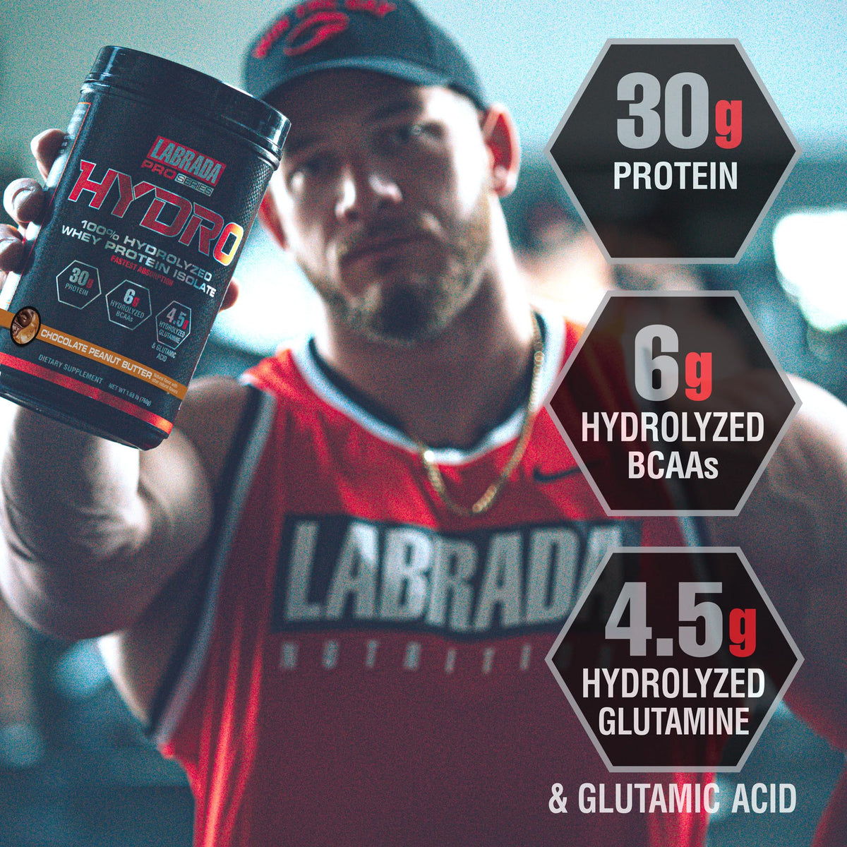 LABRADA HYDRO 100% Pure Hydrolyzed Whey Protein Isolate Powder, Lactose free