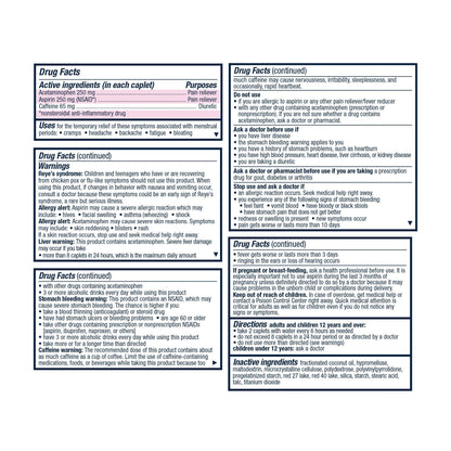 Pamprin Maximum Strength Max Formula, with Acetaminophen, Menstrual Period Symptoms Relief