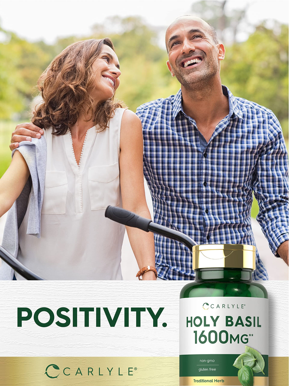 Carlyle Holy Basil Capsules 1600 mg | 200 Count | Tulsi Holy Basil Leaf Extract | Herbal