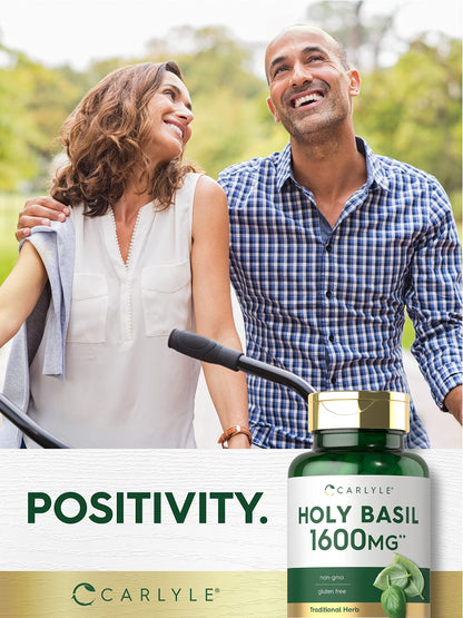 Carlyle Holy Basil Capsules 1600 mg | 200 Count | Tulsi Holy Basil Leaf Extract | Herbal