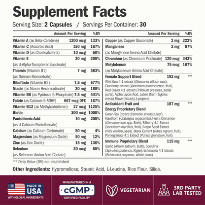 Multivitamin for Men – Methylated Multivitamin – Daily Wellness – 60 Caps