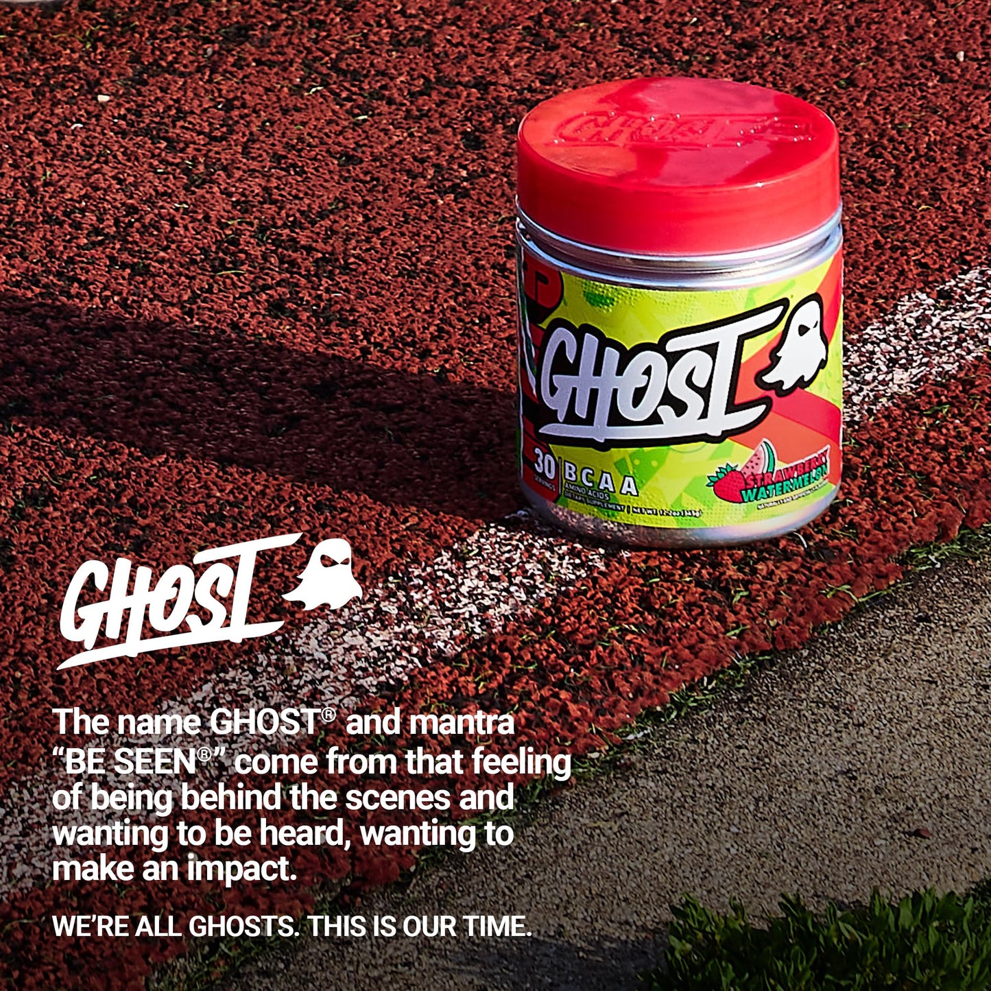 GHOST BCAA Powder Amino Acids Supplement, Sour Strips - 30 Servings - Sugar-Free Intra, Post & Pre Workout Amino Powder & Recovery Drink, 7G BCAA