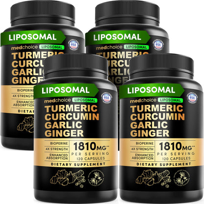 MEDCHOICE Liposomal Organic Turmeric Curcumin with Black Pepper, 120ct