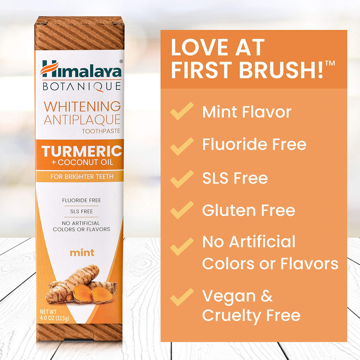 Himalaya Botanique Whitening Antiplaque Charcoal Toothpaste, 4 oz, 2 Pack