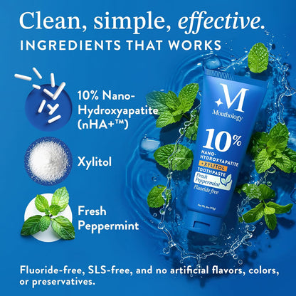 Mouthology 10% Nano Hydroxyapatite Toothpaste (Fluoride Free) and Kid's Watermelon Toothpaste