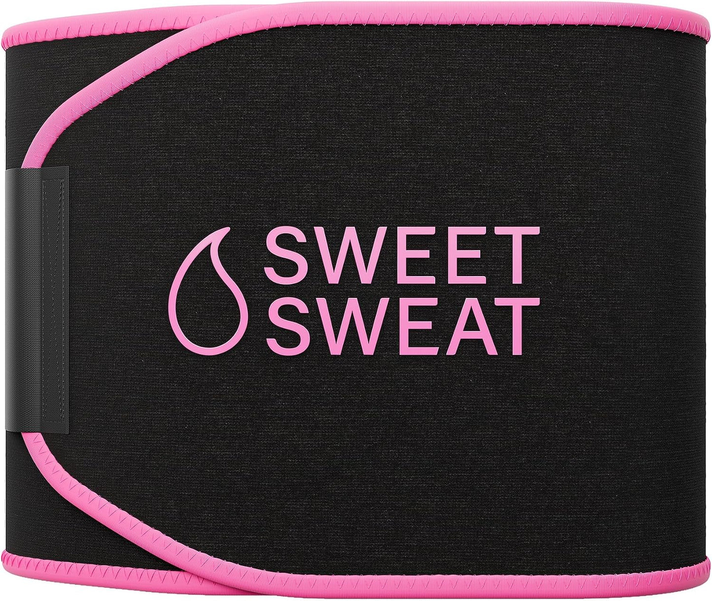 Sports Research Sweet Sweat® Waist Trimmer for Women and Men - Sweat Band Waist Trainer for High-Intensity Training & Workouts Black/Pink