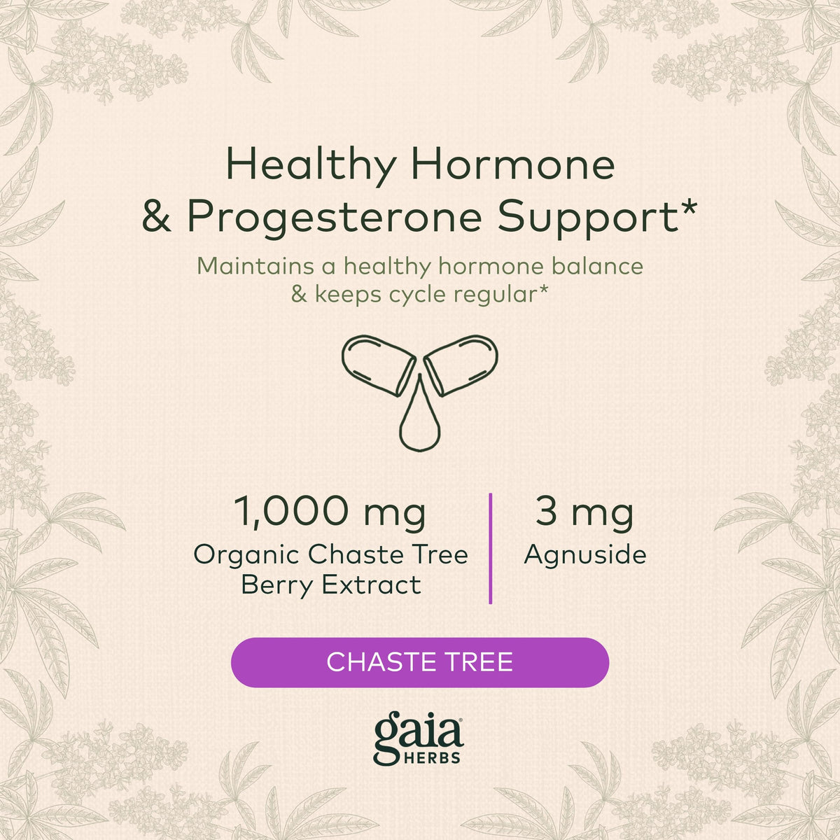 Gaia Herbs Vitex Berry (Chaste Tree) - Supports Hormone Balance & Fertility