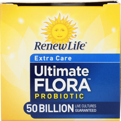 Renew Life Extra Care Digestive Probiotic 50 Billion CFU | 90 Vegetarian Capsules | Supports Digestive, Immune & Respiratory Health | Dairy, Soy and Gluten Free Supplement