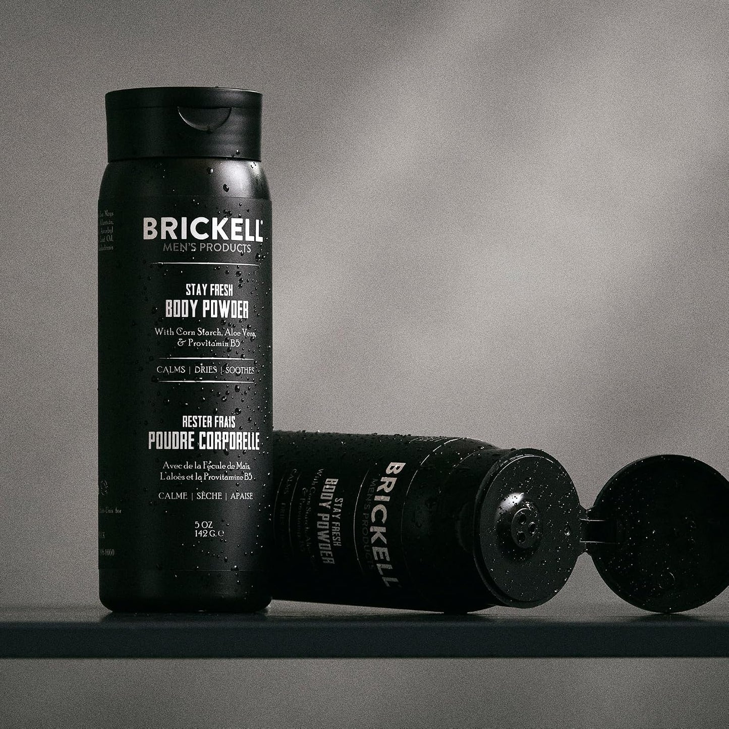 Brickell Men's Products Stay Fresh Body Powder for Men, Talc-Free, Absorbs Sweat, Keeps Skin Dry, With Aloe, Pro-Vitamin B5, and Corn Starch, 5 oz, Unscented