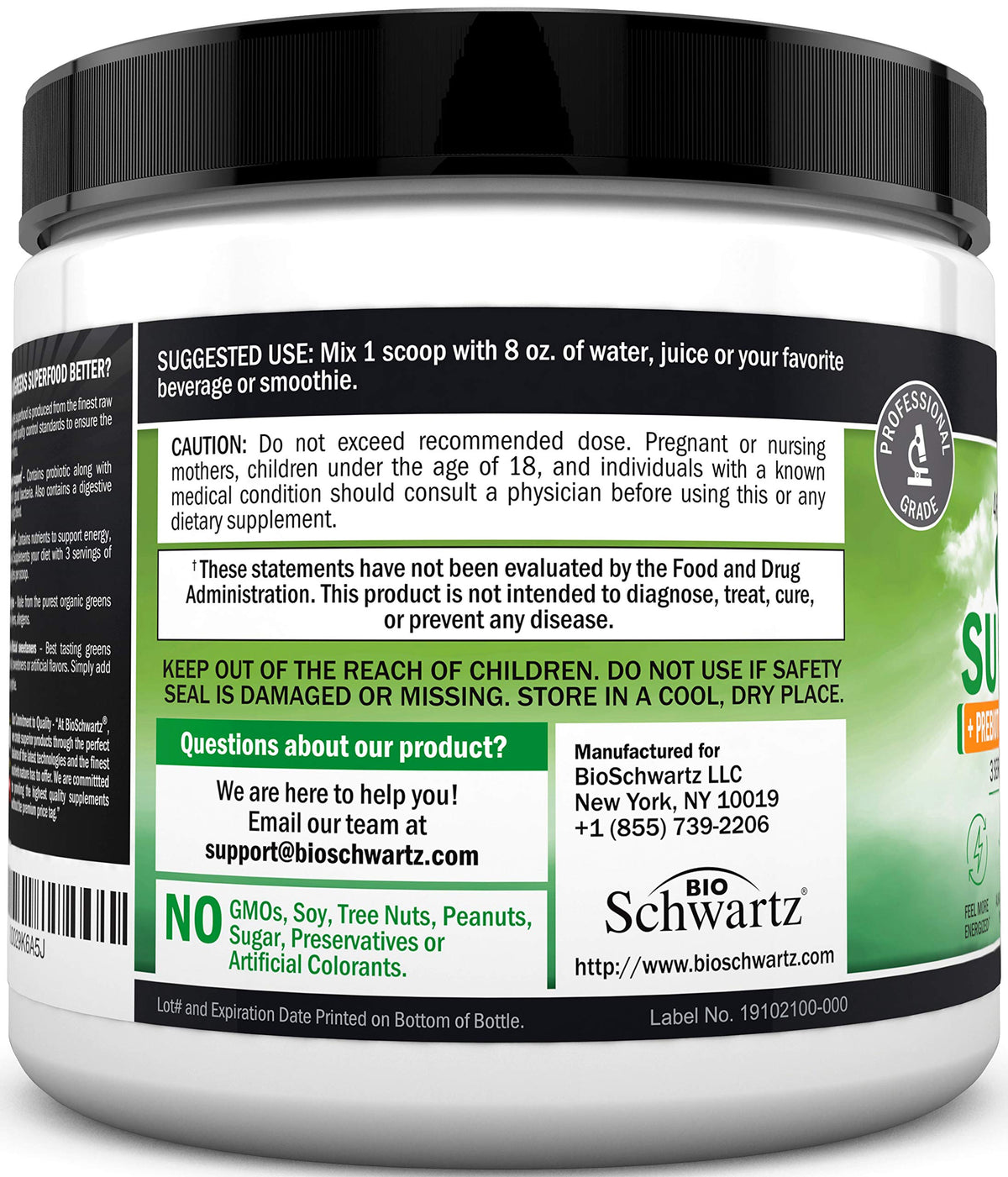Super Greens Powder Superfood - Greens Powder with Probiotics Prebiotics Digestive