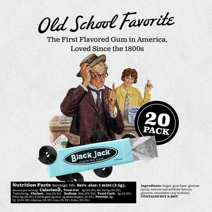 Gerrit's 20 Count Variety Gum Pack - Clove, Beeman's, Teaberry, & Black Jack Nostalgic Chewing Gum Bulk Pack, Old-Fashioned Candy, 4 Flavors, Old School Candy