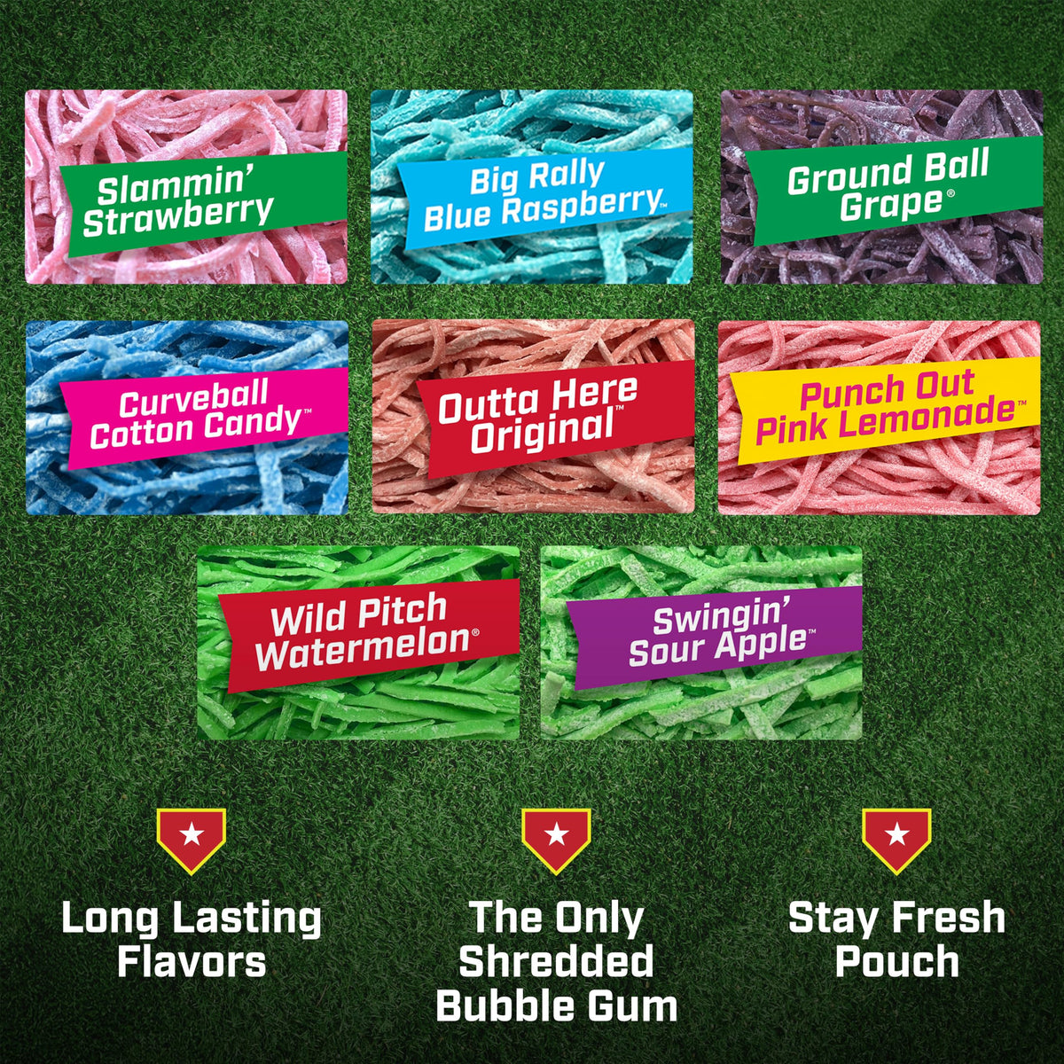 Big League Chew Variety Pack - Chewing Bubble Gum, Pack of 7 Flavors