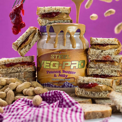 Steel Supplements Veg-PRO | Vegan Protein Powder, Peanut Butter & Jelly | 25 Servings