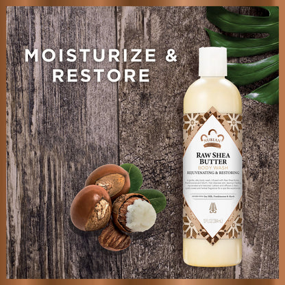 Nubian Heritage Body Wash Goats Milk and Chai Soothing & Hydrating Body Cleanser Made with Fair Trade Shea Butter, 13 oz
