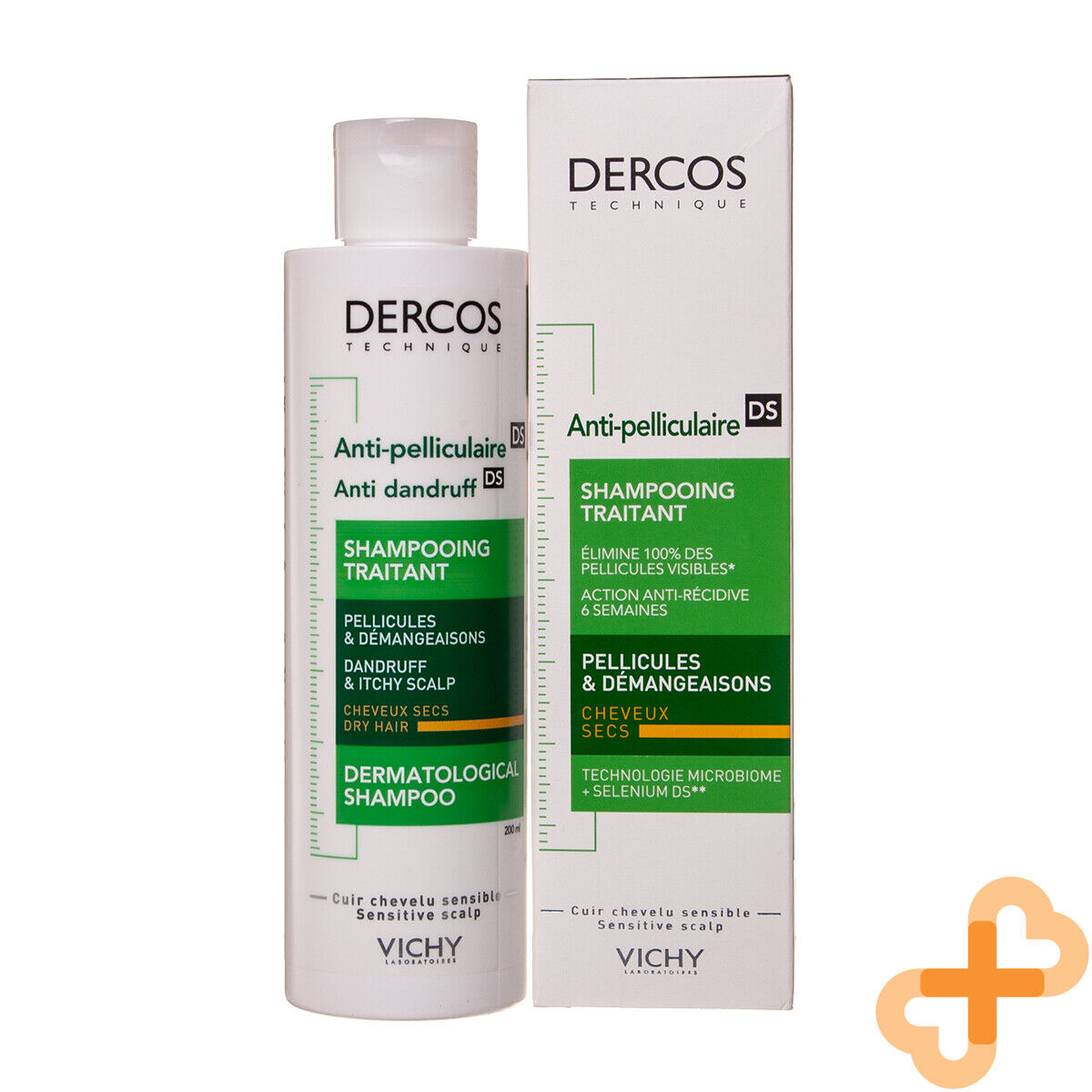 Vichy Dercos Anti Dandruff Shampoo 200ml Hair Scalp Itchy Flakes Paraben