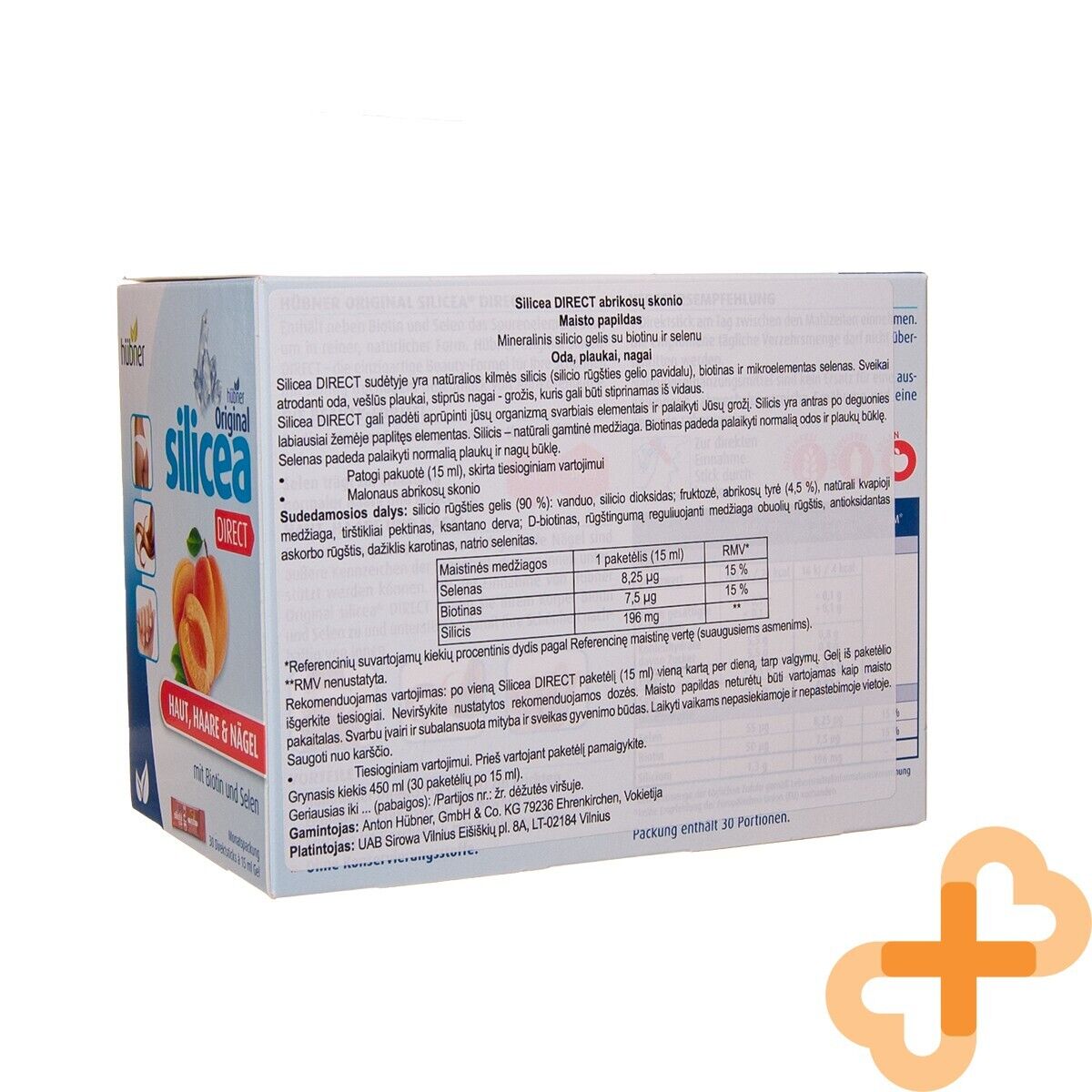 SILICEA DIRECT Apricot Flavor 30 Sachets Supplement For Hair Skin, Nails